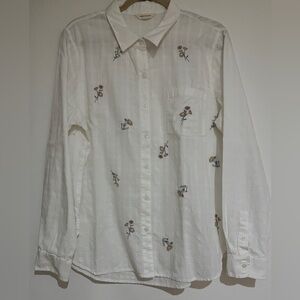 Women’s Lucky Brand White Floral Embroidered Shirt